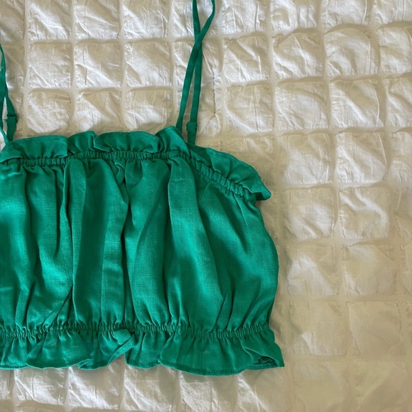 Lulus green tiers to the weekend crop tank top - Picture 5 of 8